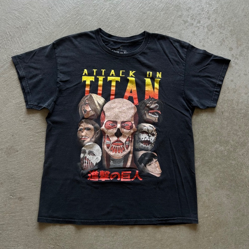 Attack On Titian Shirt Size Large Black The Final Season AOT Eren Yeager Anime